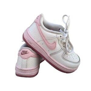 Nike Air Force 1 Low Toddler Sneakers White Pink Size 7C